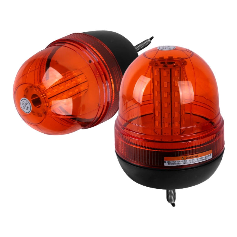 12V 24V Flexible Mount Amber LED Rotating Tractor Flashing Emergency Vehicle Caution Hazard Revolving Strobe Safety Warning Beacon Light